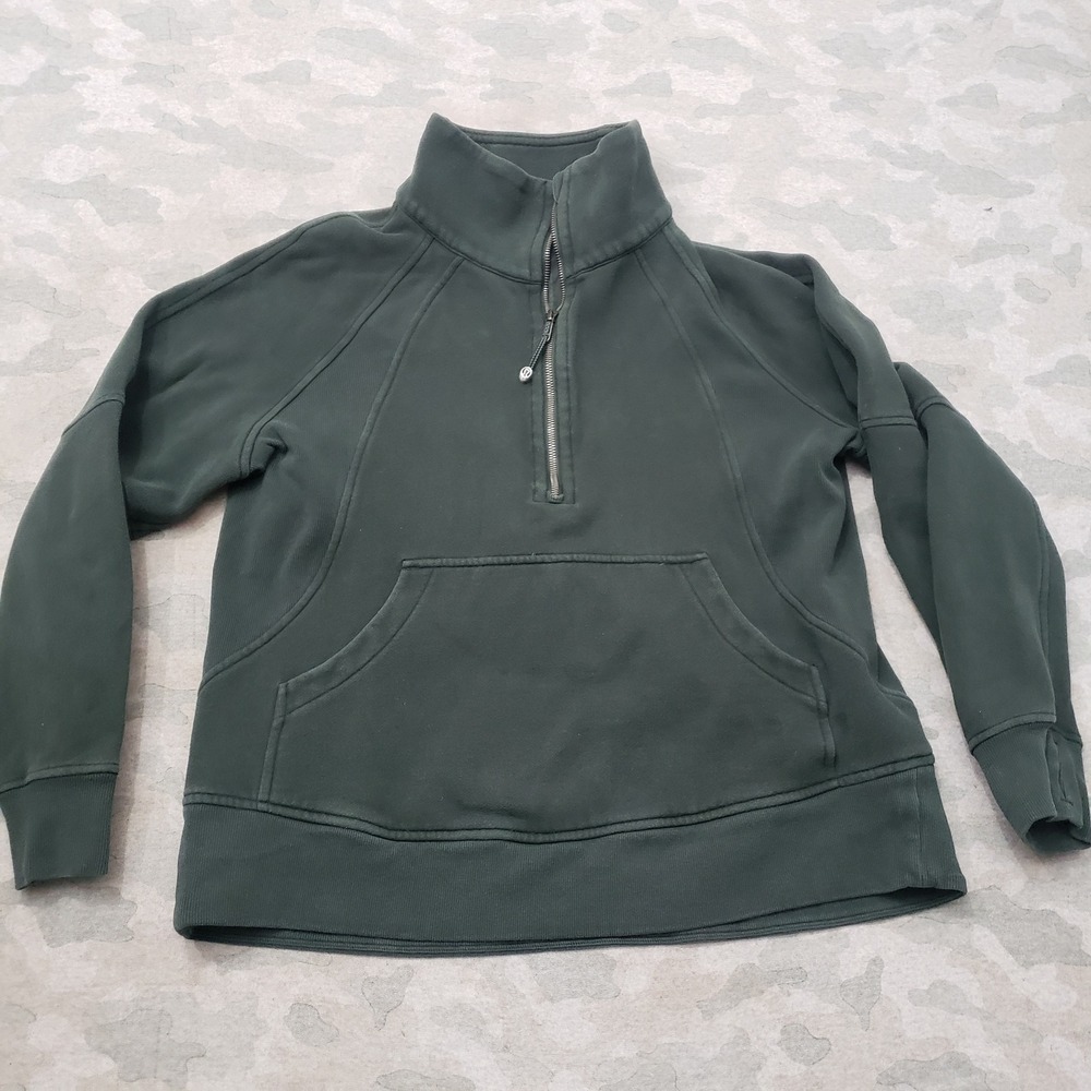 Lululemon Sweatshirt Women M/L Green Scuba Oversized Pocket Gym Fitness